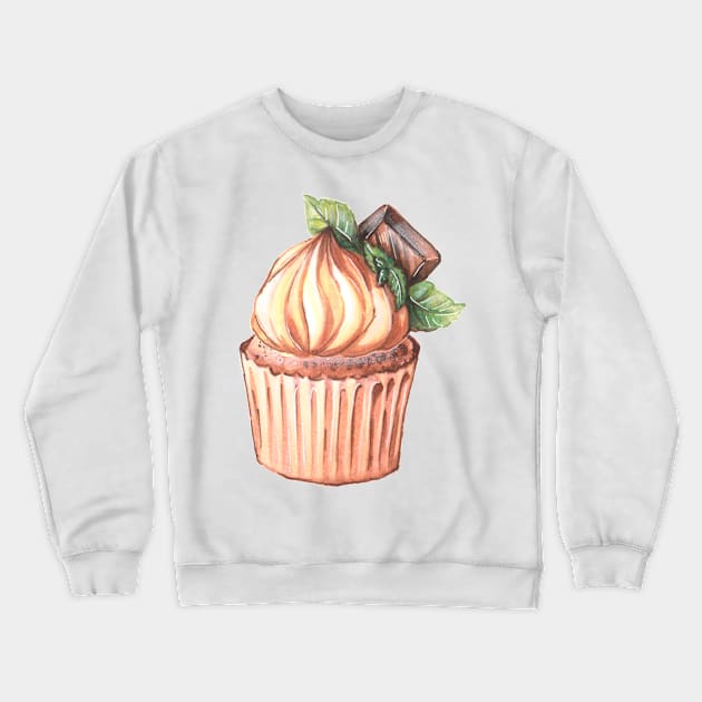 Chocolate Mint Cupcake Crewneck Sweatshirt by illustreline